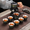 Silver-plated Chinese High-grade Ceramics Porcelain Green Tea Set