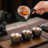 Silver-plated Chinese High-grade Ceramics Porcelain Green Tea Set