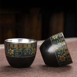 Silver-plated Chinese High-grade Ceramics Porcelain Green Tea Set