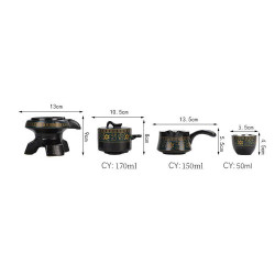 Silver-plated Chinese High-grade Ceramics Porcelain Green Tea Set